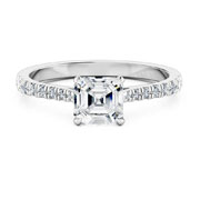 Asscher lab diamond engagement rings