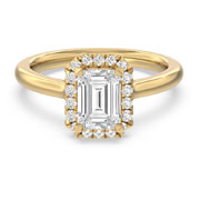 Emerald lab diamond engagement rings