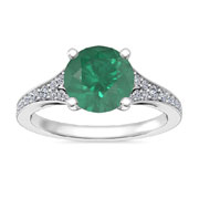 Green emerald engagement rings