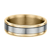 Two tone mens wedding bands