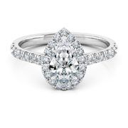 Pear lab diamond engagement rings