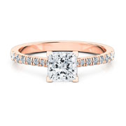 Princess lab diamond engagement rings