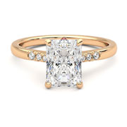 Radiant engagement rings