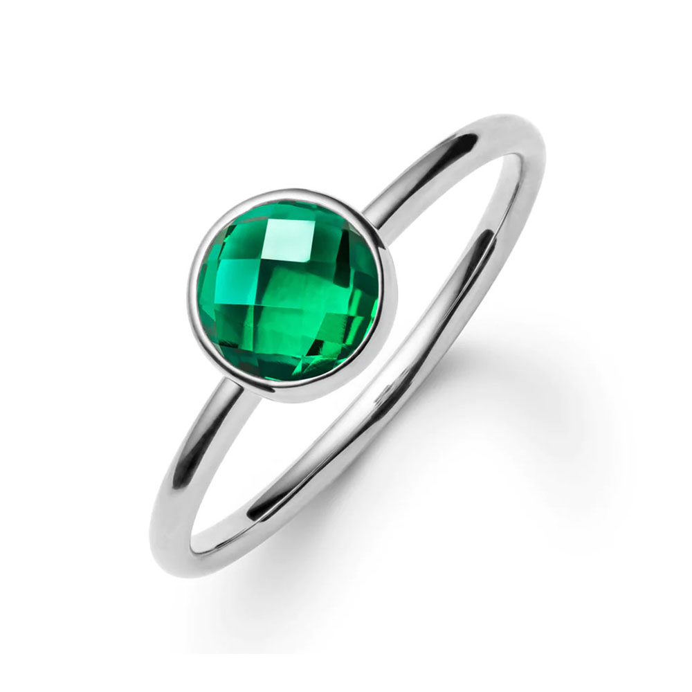 Bezel Set Emerald Ring Temple & Grace Singapore