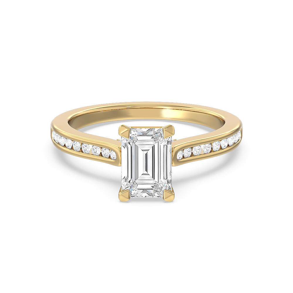 Emerald cut wedding rings Clearance