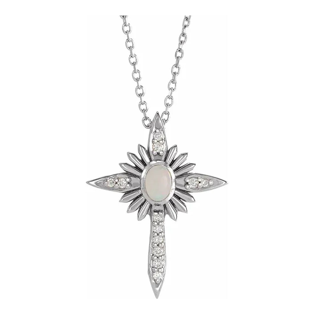 Opal and diamond cross Temple Grace Singapore