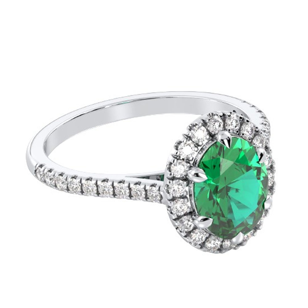 Oval emerald and diamond ring | Temple & Grace Singapore