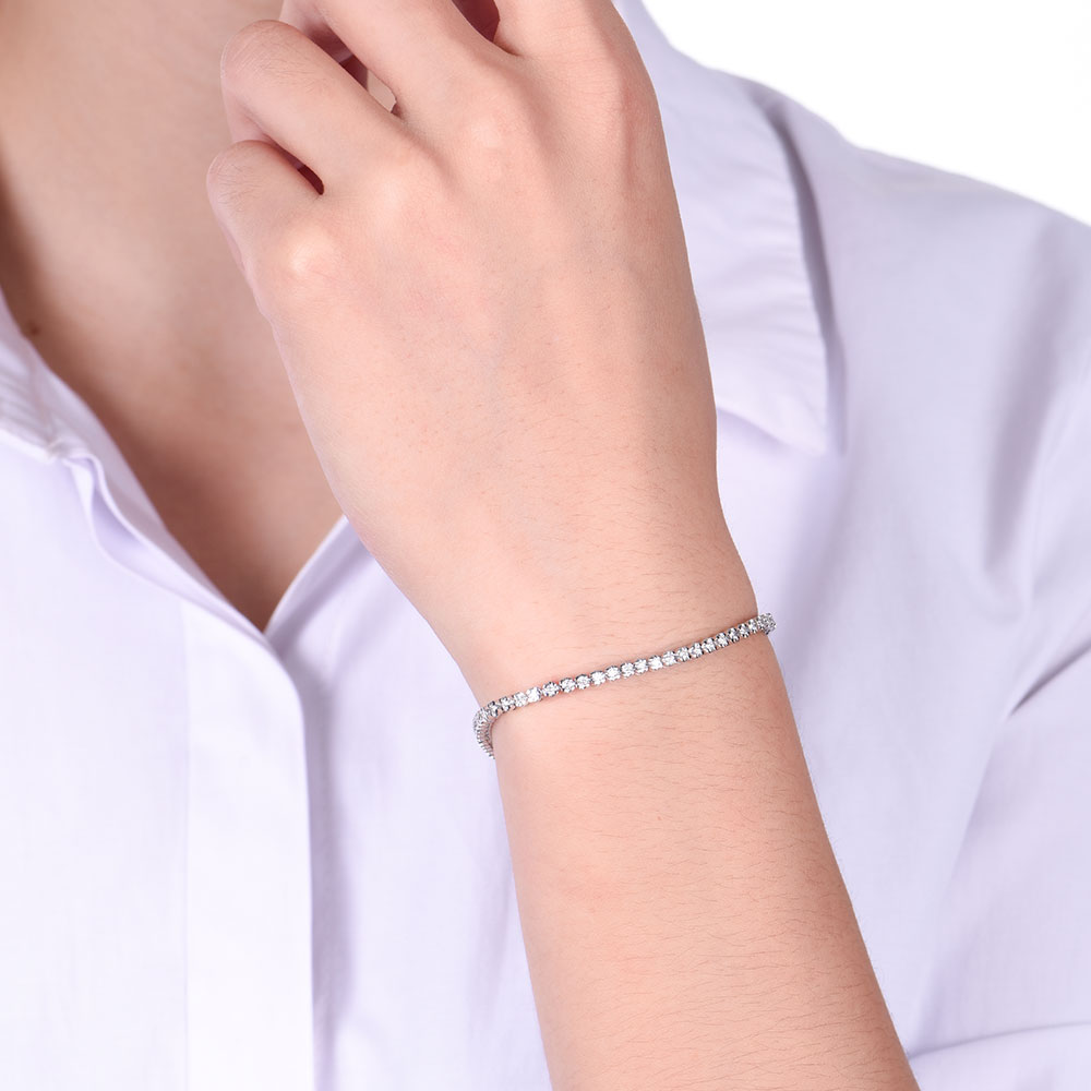 1pc Women's Full Diamond Tennis Bracelet With Luxury And Delicate Design,  Perfect Gift For Mother's Day | SHEIN Singapore