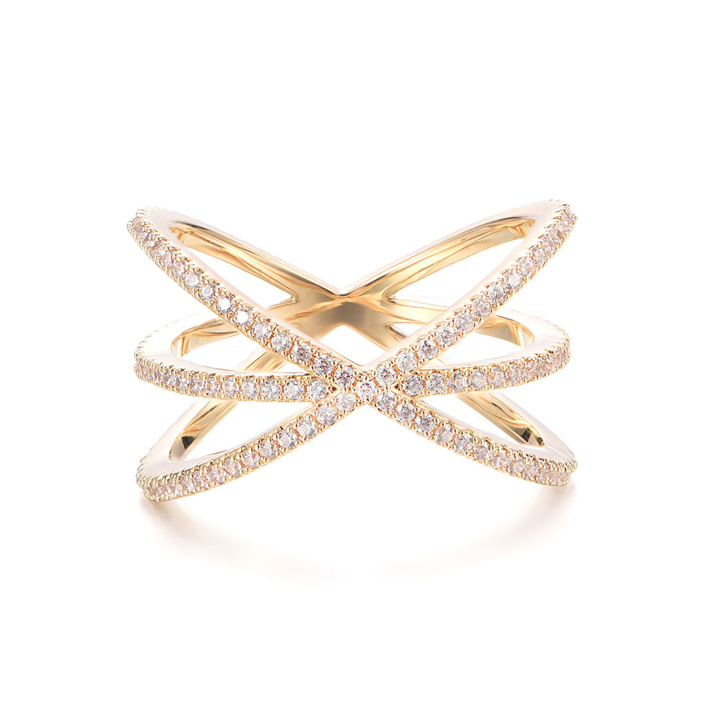 Gold cross ring with diamonds sale