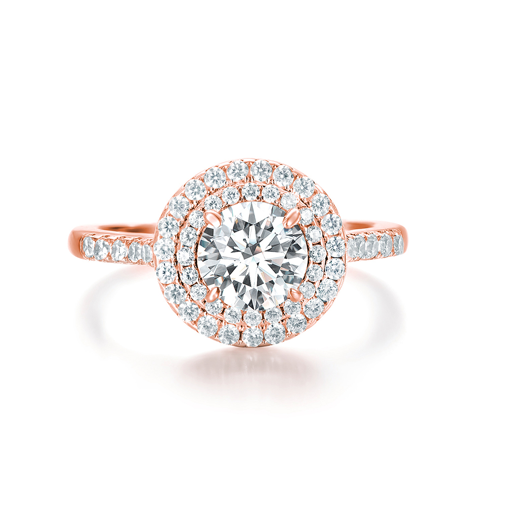 White and rose outlet gold halo engagement rings