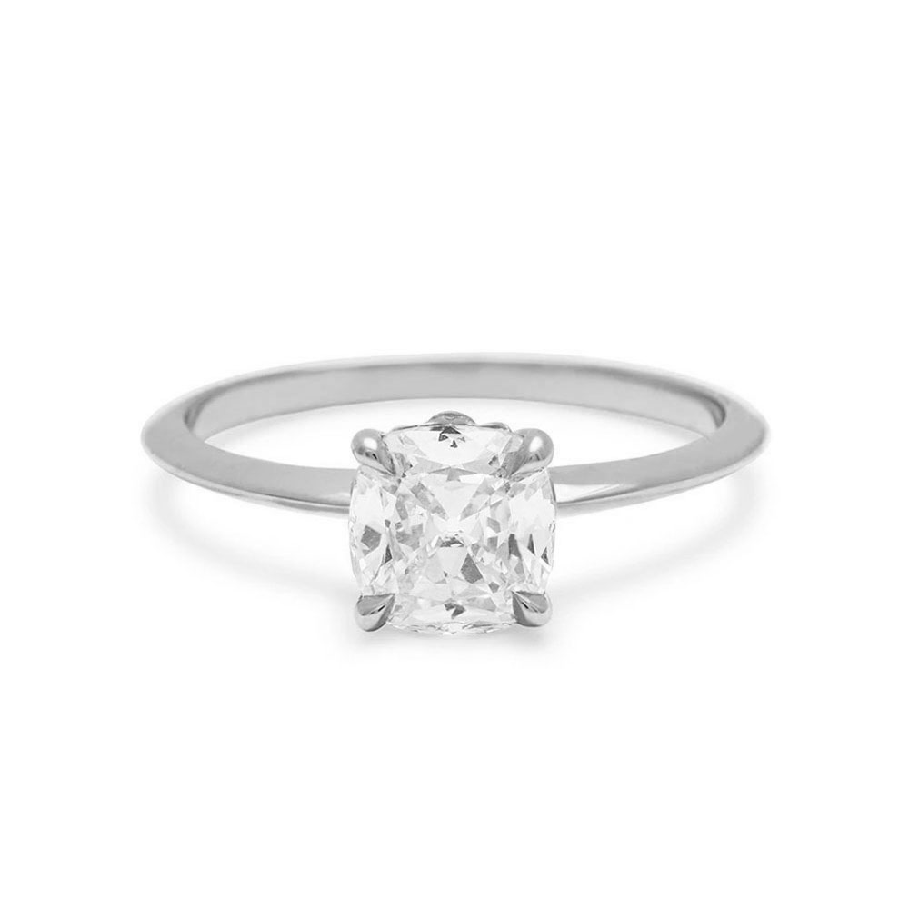 White gold cushion deals cut engagement rings