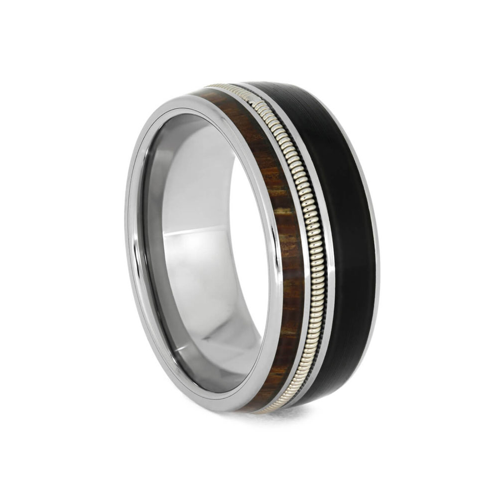 Wood ring with guitar string sale