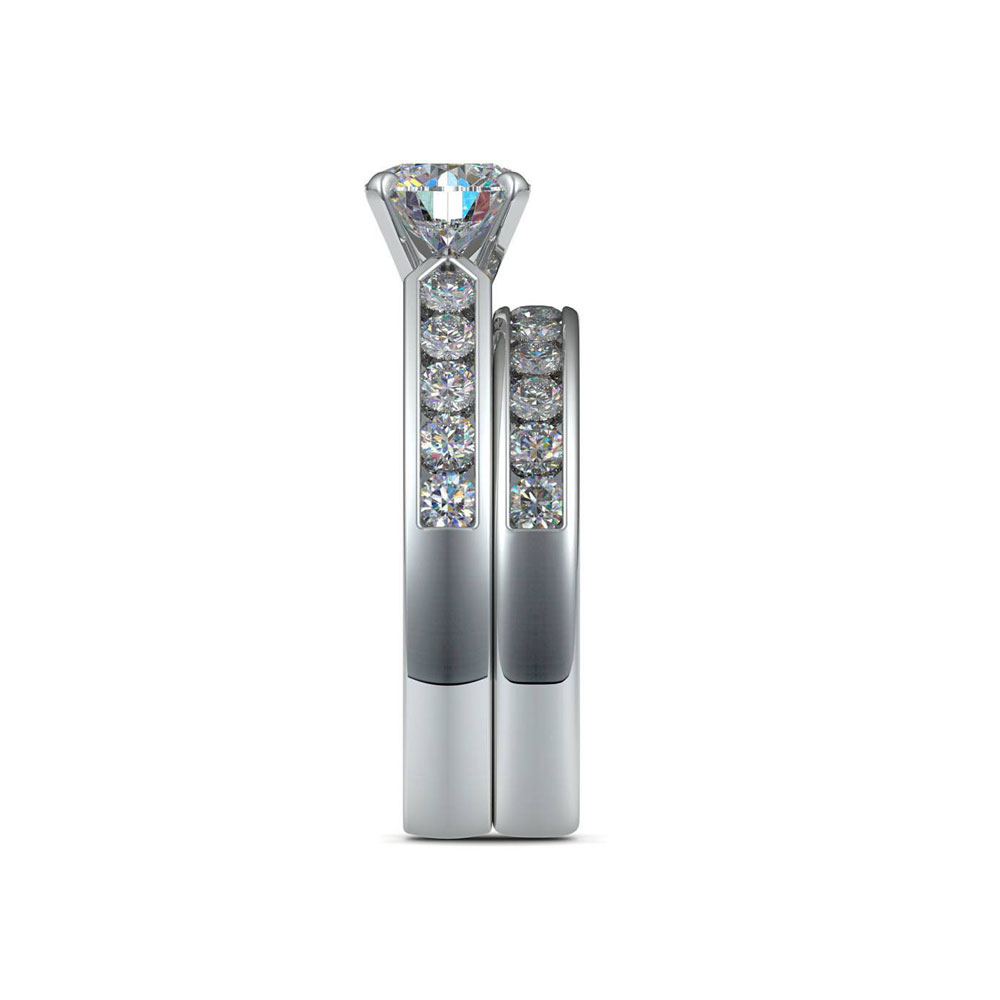 Cathedral channel discount set engagement ring