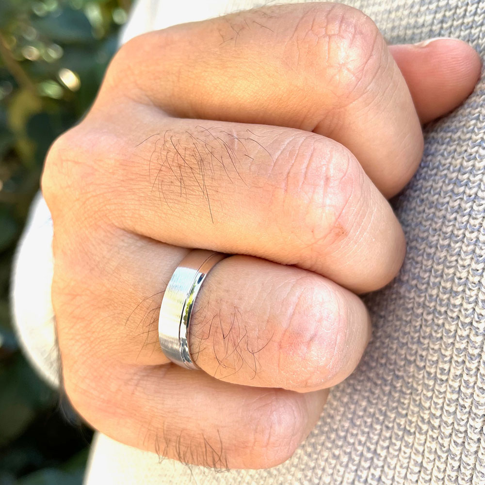 Wedding ring male white gold Clearance