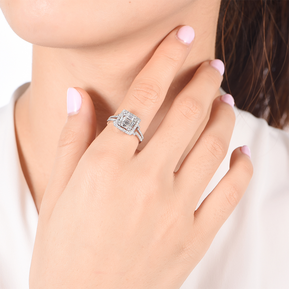 Wedding ring to fit square engagement ring sales