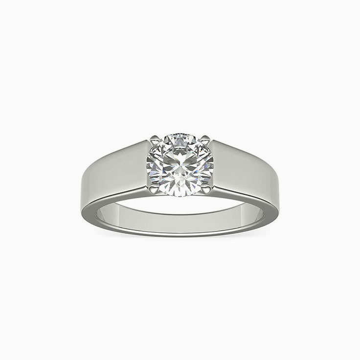 Wide Diamond Solitaire Engagement Band