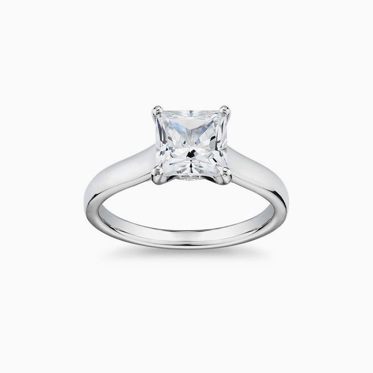 Princess Cut lab Diamond Engagement Band