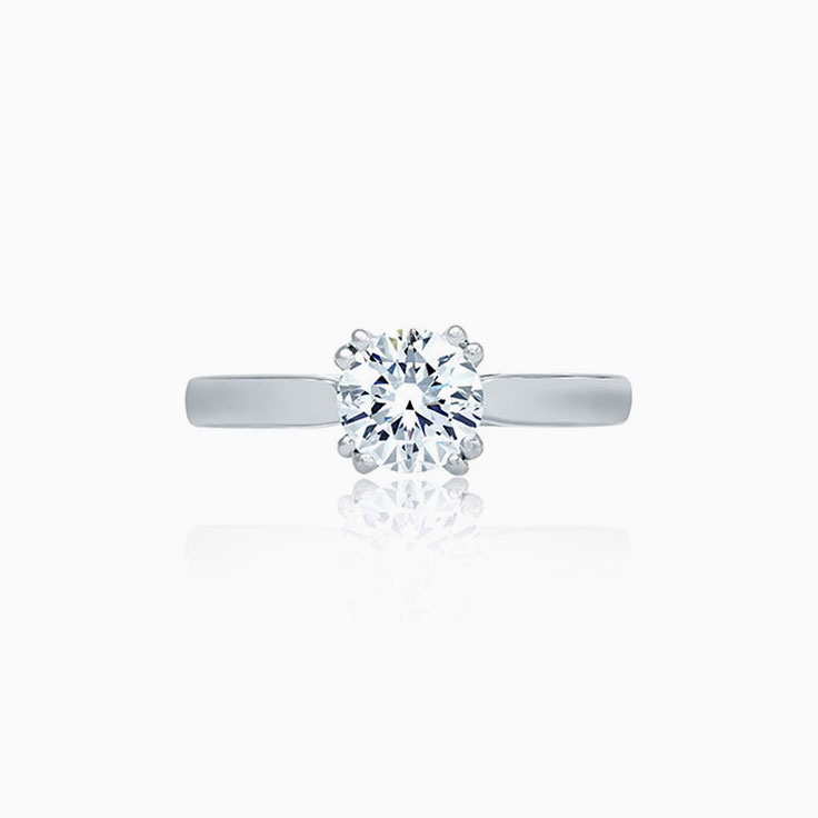 Double Prong Solitaire Diamond Engagement Ring