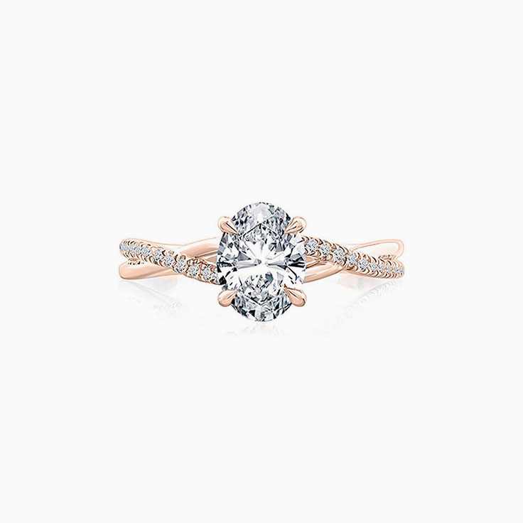 Brilliant Oval Engagement Infinity Ring