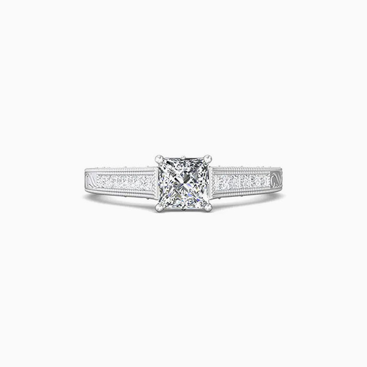 1 carat princess cut vintage engagement ring
