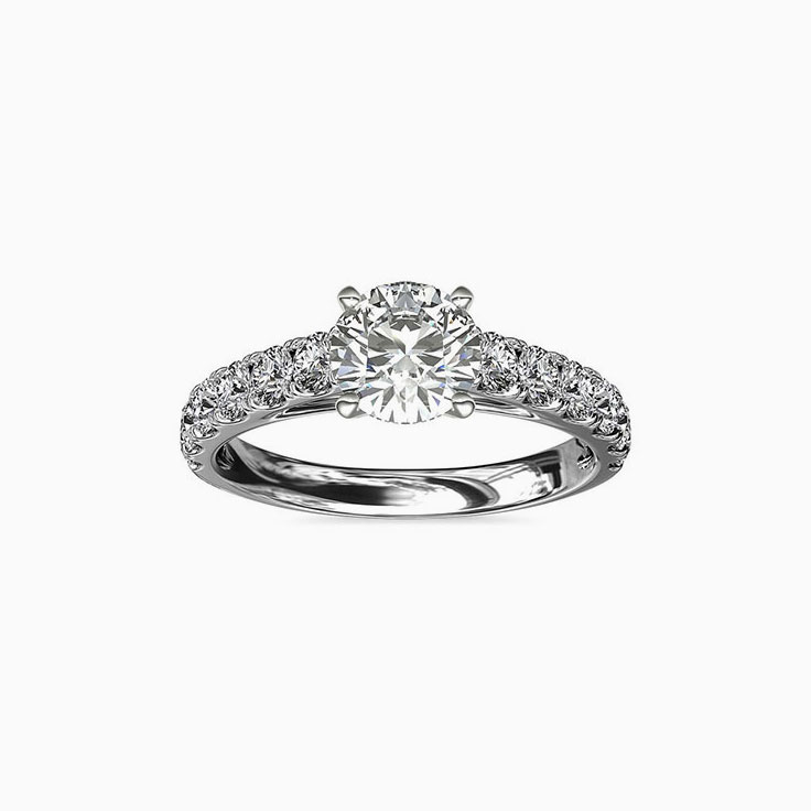 Cathedral Diamond Engagement Pave Ring