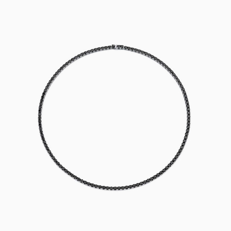Tennis Necklace With Black Diamonds