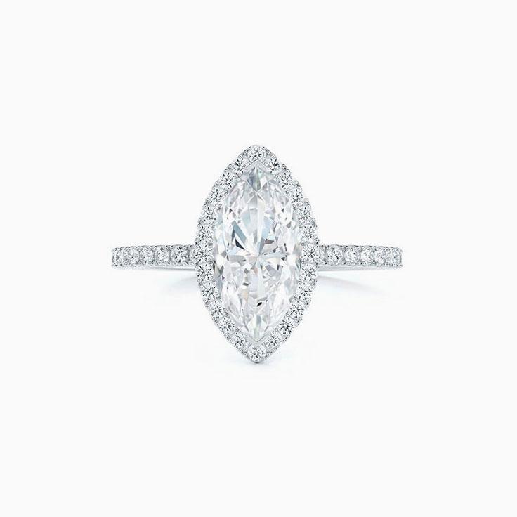 Marquise halo Engagement Ring