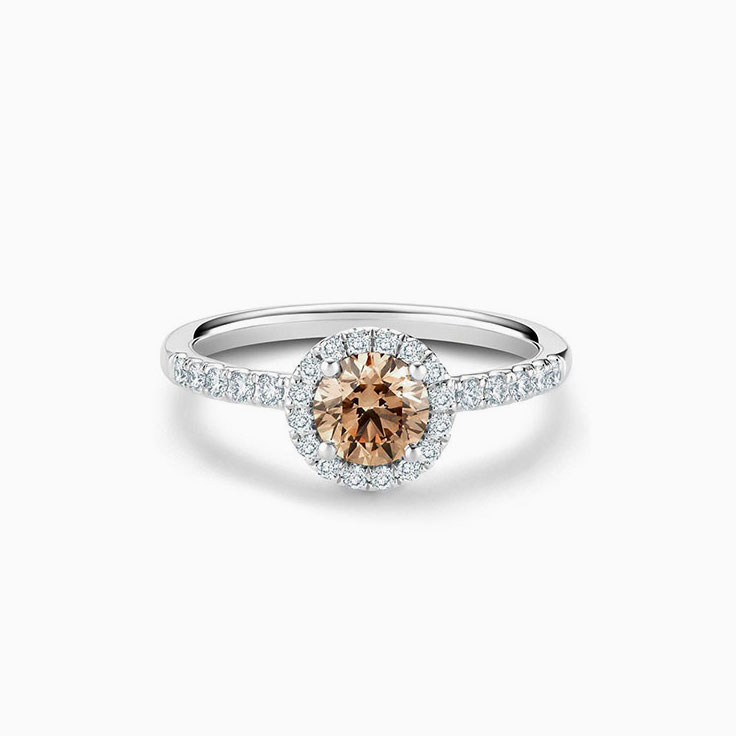 Morganite and diamond engagement ring