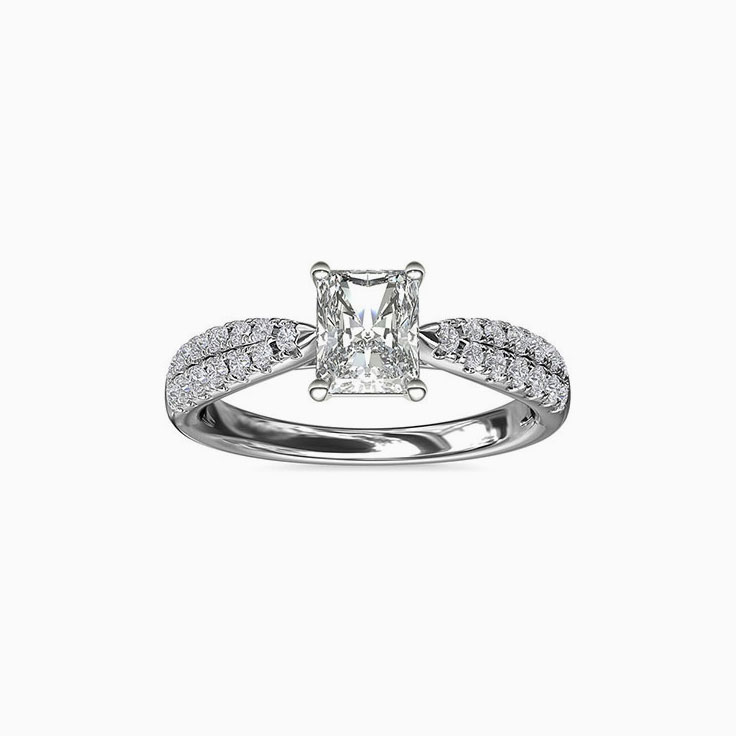 Split Shank Radiant Cut Diamond Engagement Ring
