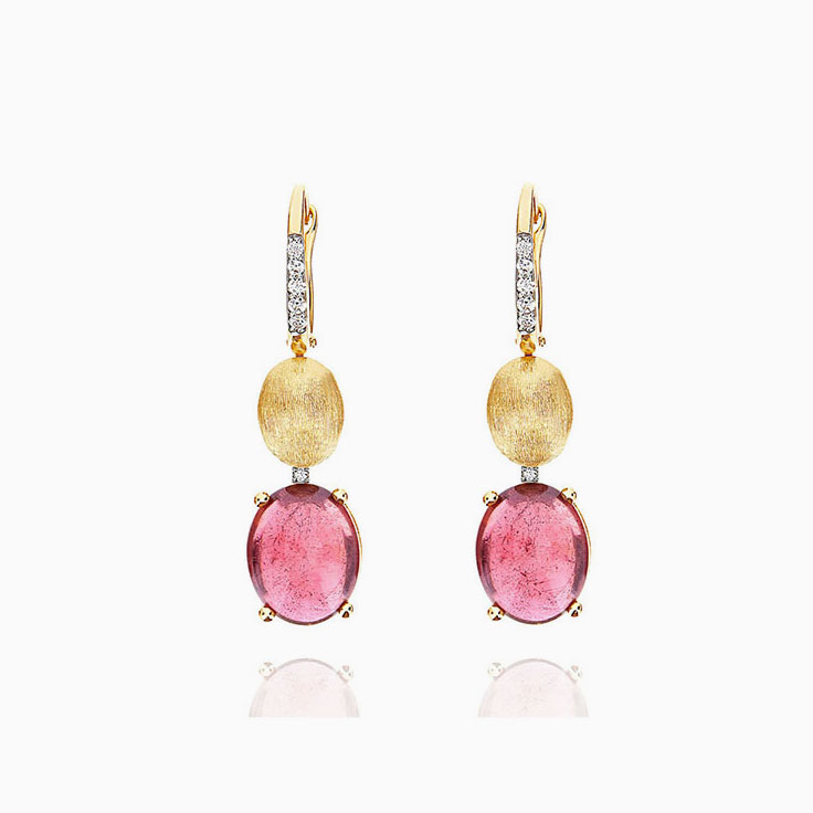 Tourmaline Earrings with Diamonds