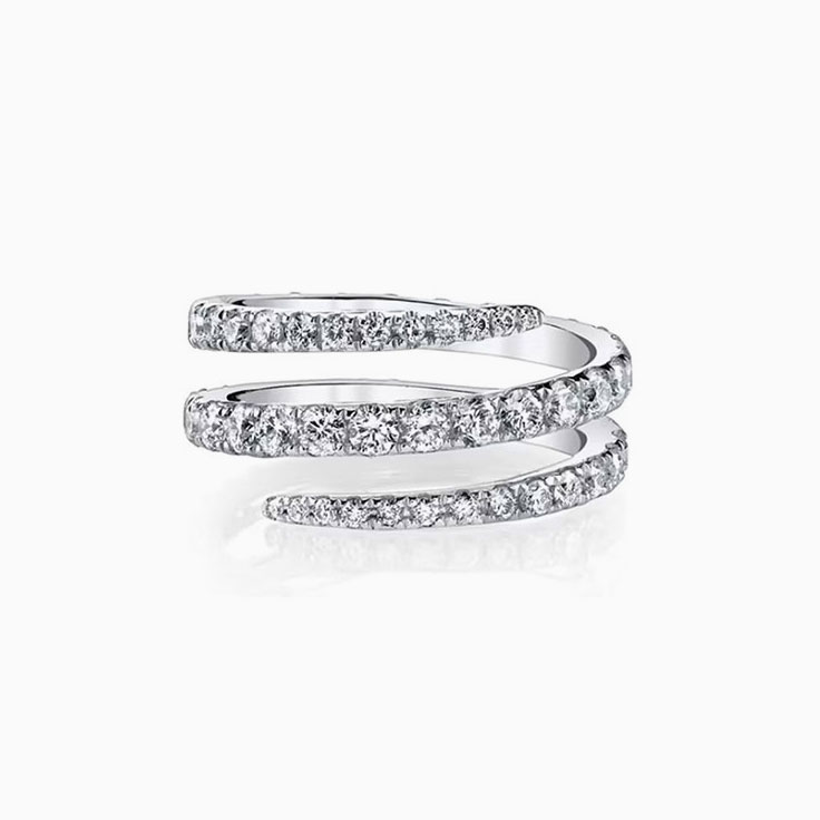 Wrap around diamond ring