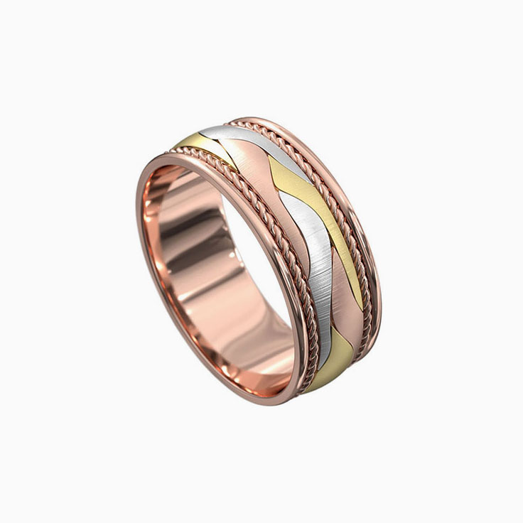 Textured Mens Wedding Band