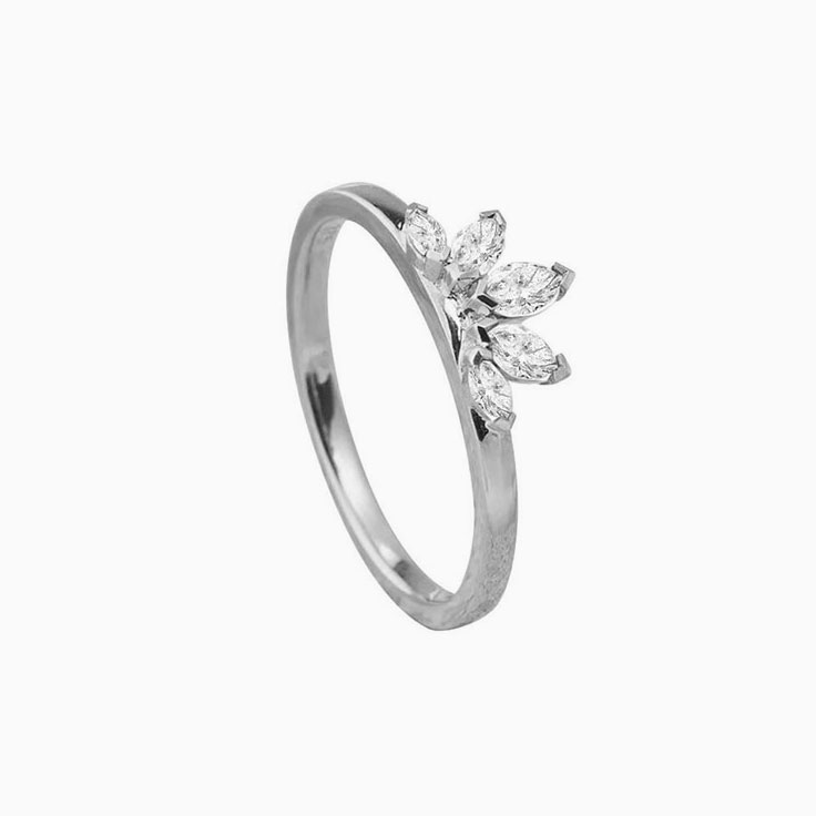 Marquise Diamond Curve Ring