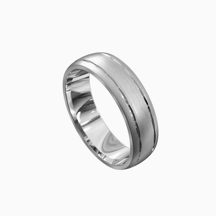 Brushed Finish Mens Wedding Ring