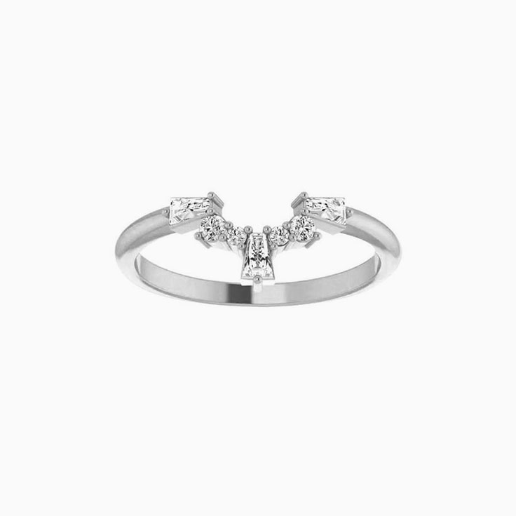 Baguette And Round Tiara Ring