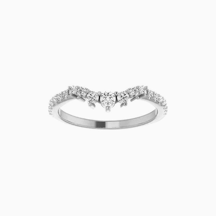 Round Diamond Contour Band