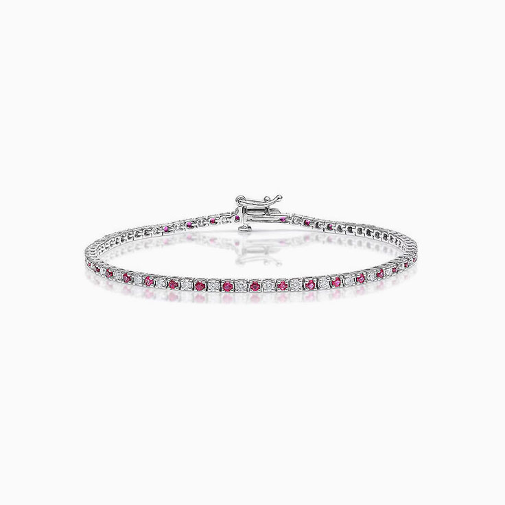 Ruby And Diamond Tennis Bracelet