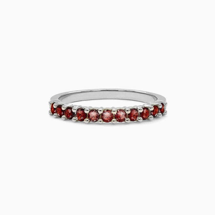 Half Eternity Garnet Stackable Ring