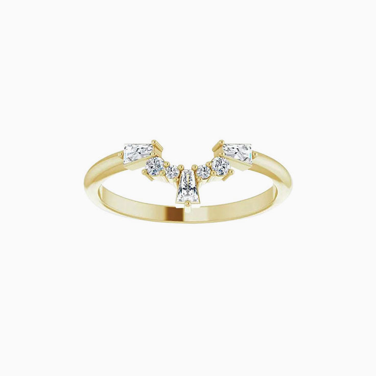 Baguette And Round Tiara Lab Diamond Ring