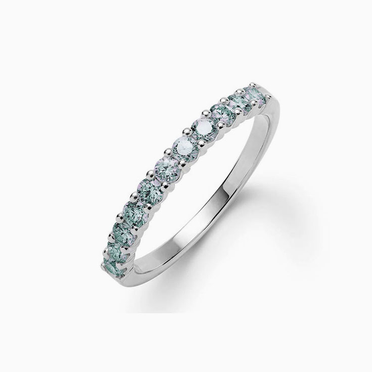 Half Eternity Alexandrite Stackable Ring