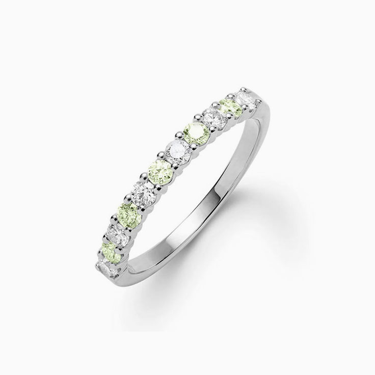 Diamond And Peridot Stackable Ring