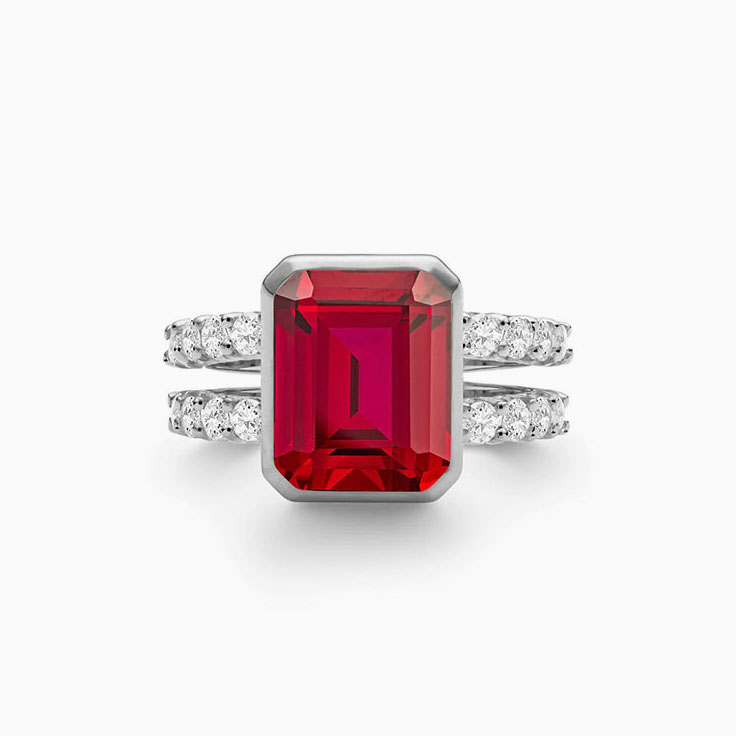 Ruby And Diamond Split Band