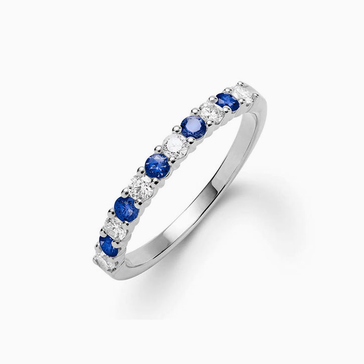 Diamond And Sapphire Stackable Ring
