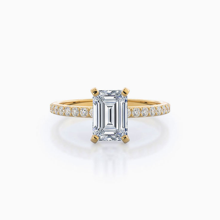 Emerald Lab Diamond Engagement Ring