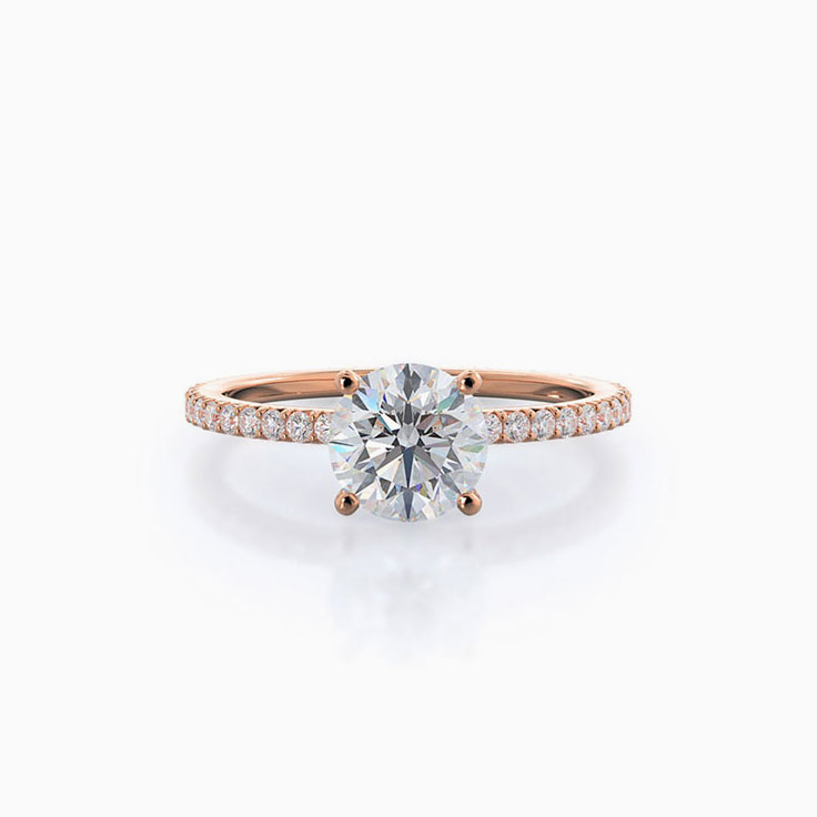 Pave Lab Diamond Engagement Ring