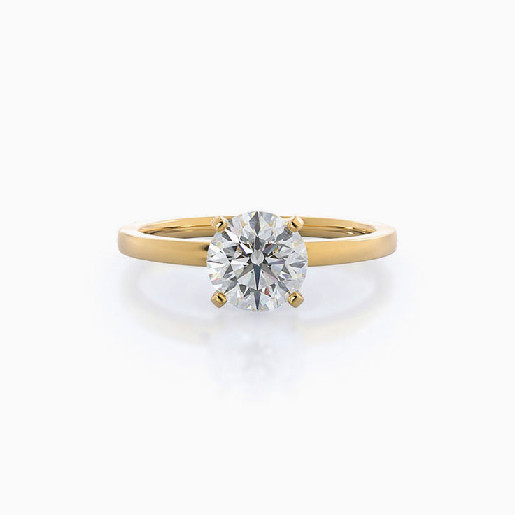 Solitaire Round Lab Diamond Engagement Ring