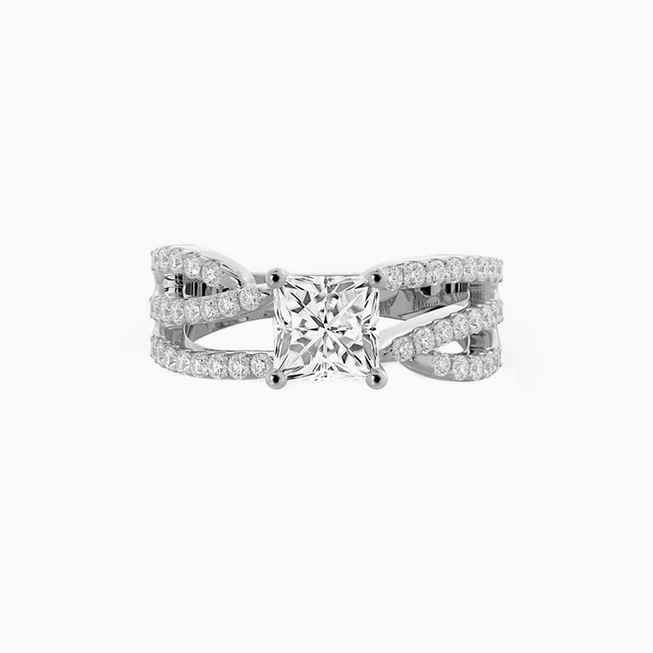 Twisted Shank Lab Diamond Engagement Ring