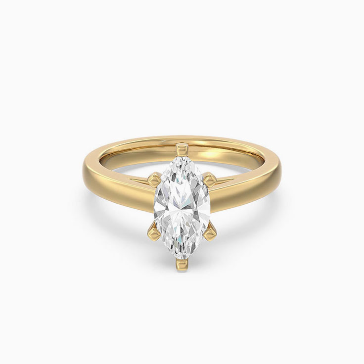 Marquise Solitaire Lab Diamond Engagement Ring