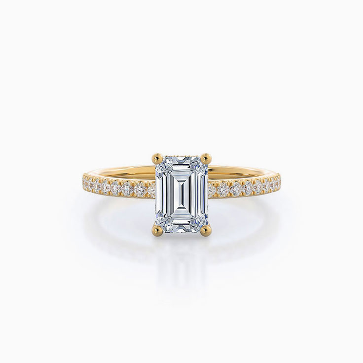 Emerald Lab Grown Diamond Engagement Ring