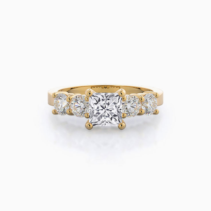 Lab Diamond Five Stone Engagement Ring